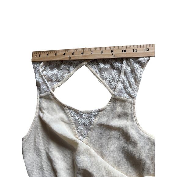 Y2K Tobi Lace Back Peplum Blouse Cream Size S - Picture 4 of 6